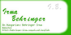 irma behringer business card